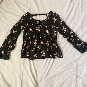 Floral Black Women's Top